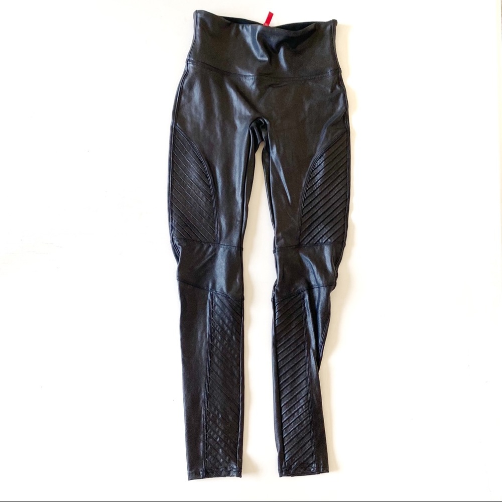 SPANX Women's Faux Leather Moto Leggings Small